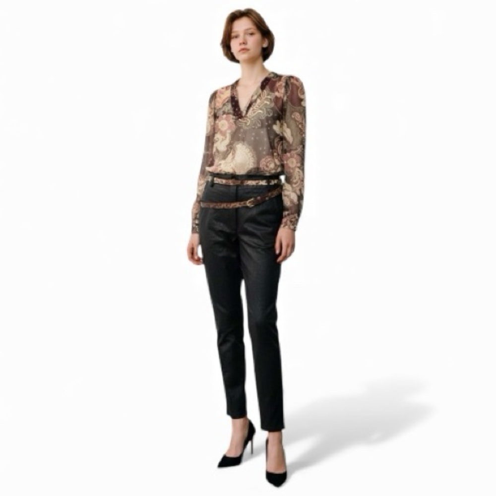 Vintage Black Lambskin Leather Pants
